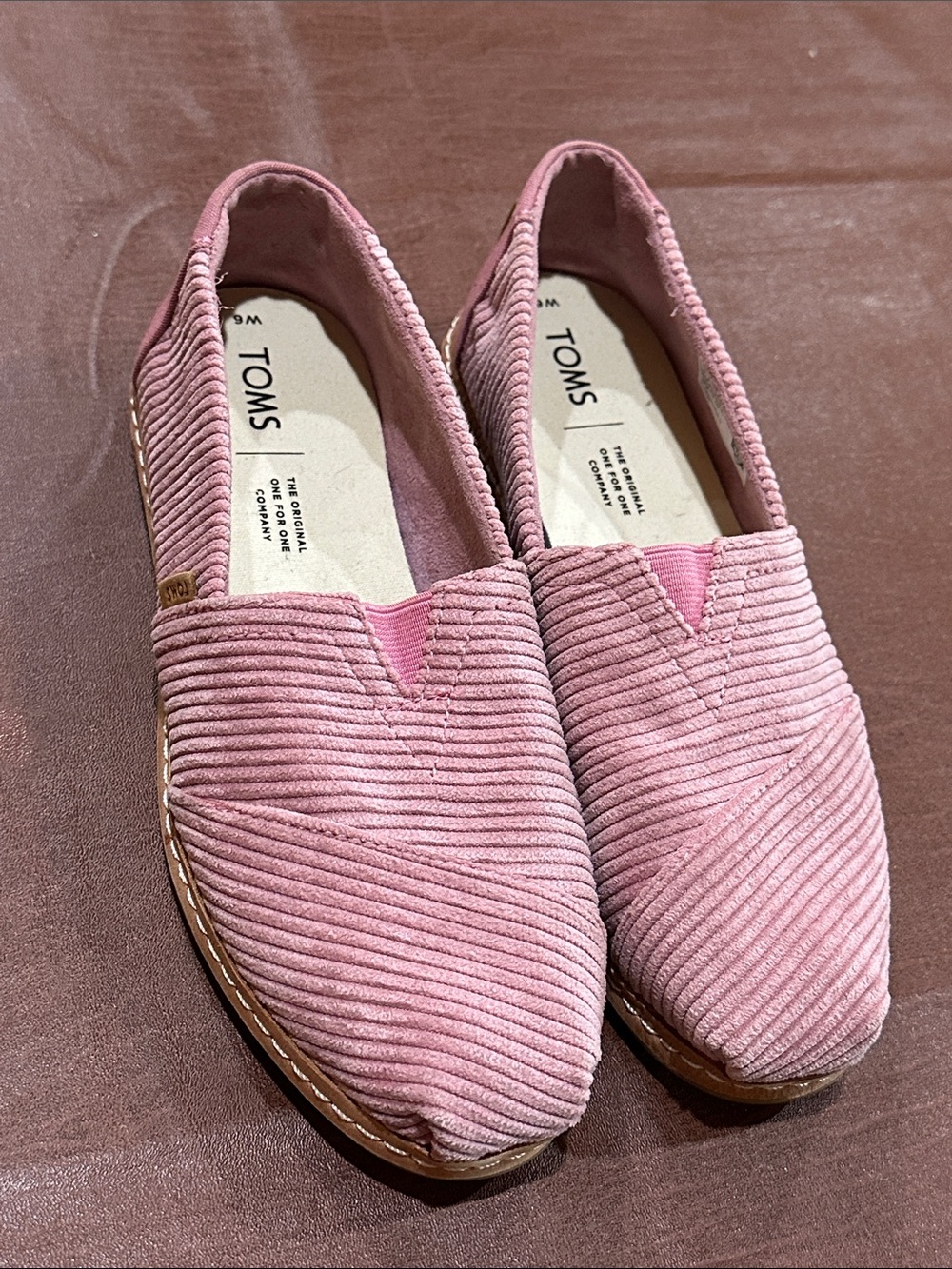 NEW | TOMS Womens Slip On Flats Pink Micro Corduroy Sz 6 - Picture 5 of 13